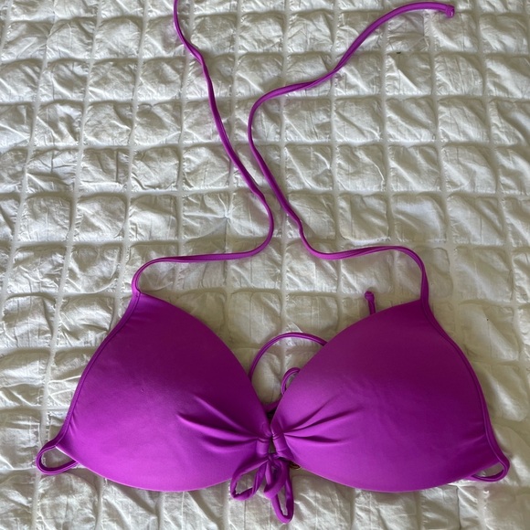 Luli Fama Purple Bikini Top with Triangle Design - Picture 2 of 8